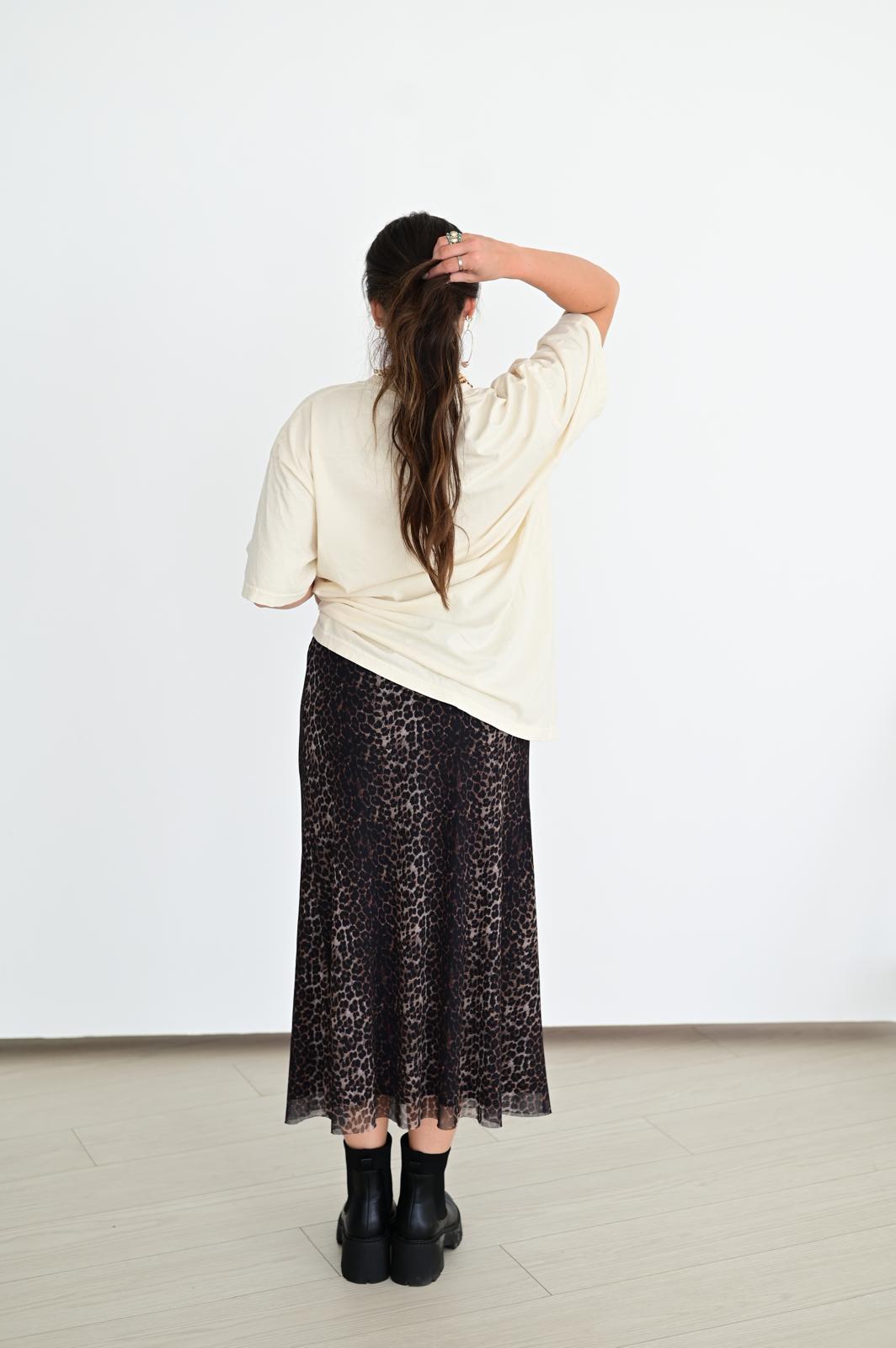VR401 CHEETAH MESH MAXI SKIRT