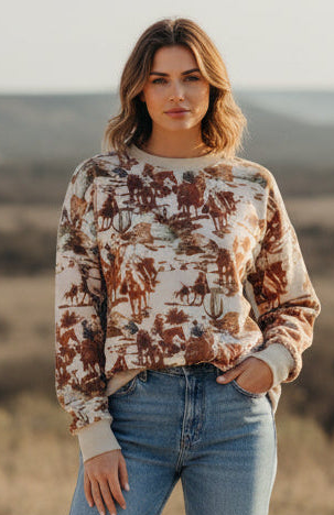 VR200 COWBOY  SWEATSHIRT (OPEN)