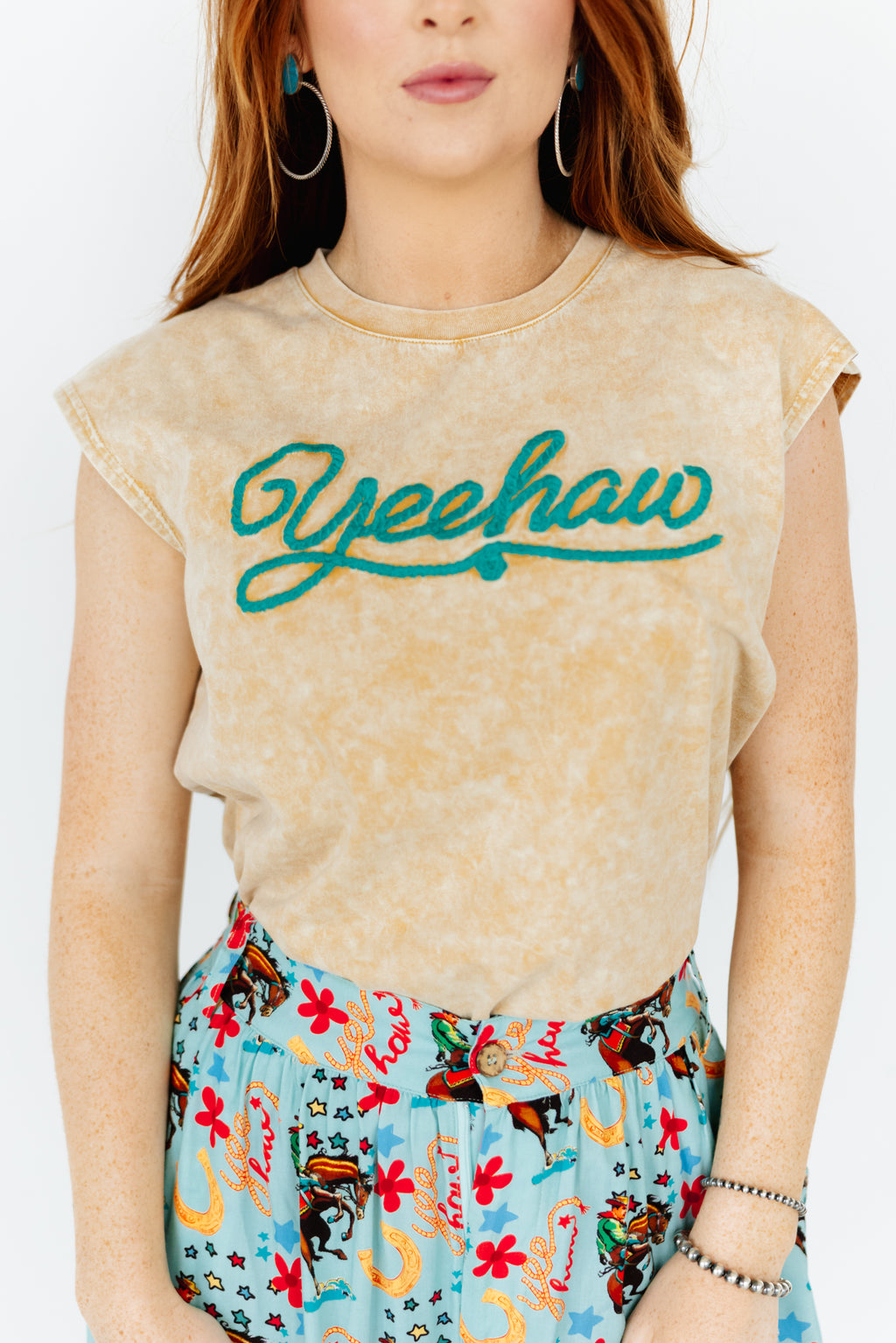 VR3 S113 VINTAGE TAN TURQUOISE YEEHAW TANK (OPEN)