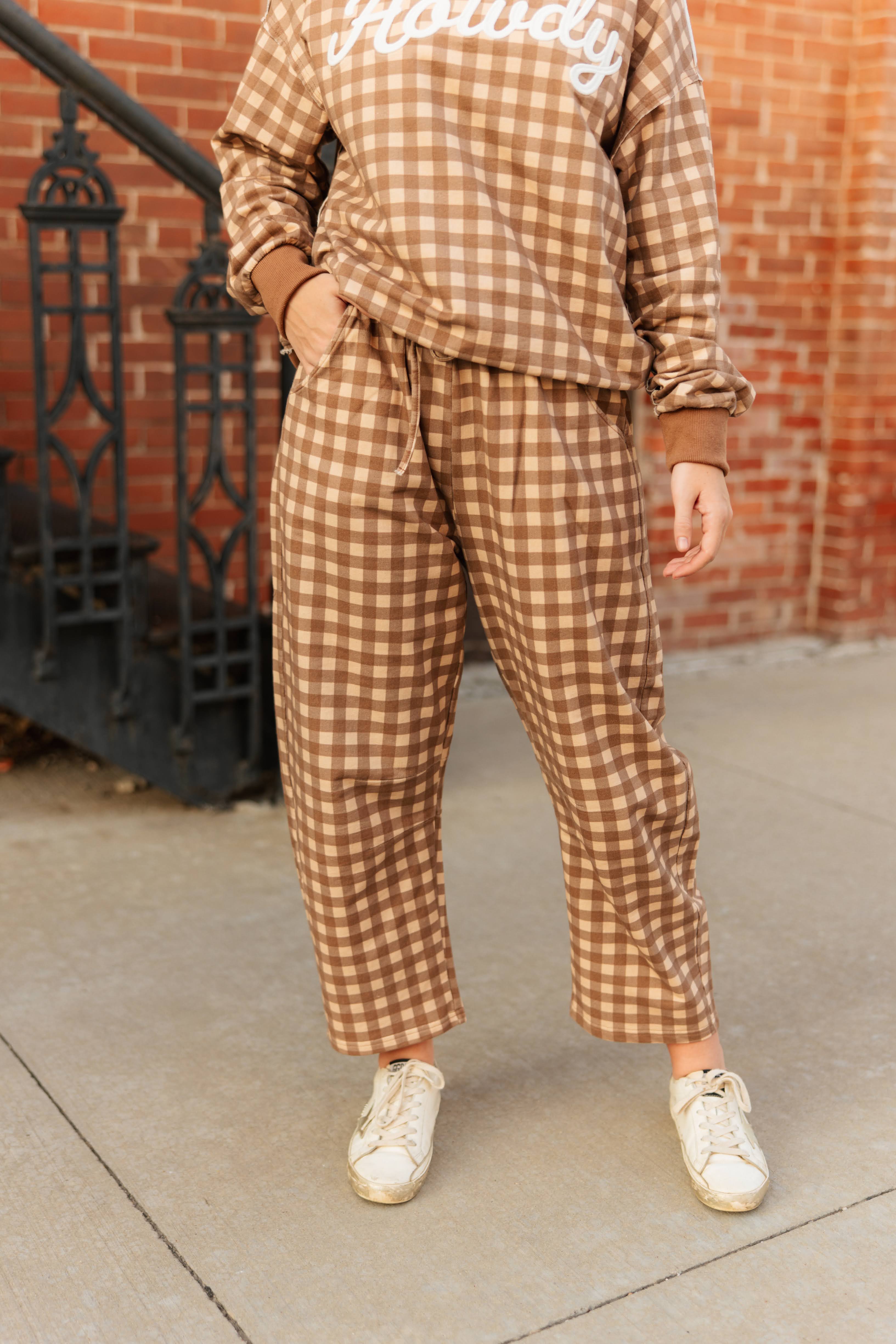 VR2005 GINGHAM  BARREL SWEATPANT (7 PIECE)