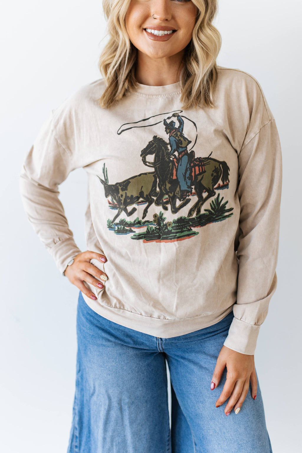 VR424_TOP OATMEAL STEER CHASE TOP (7 PIECE)