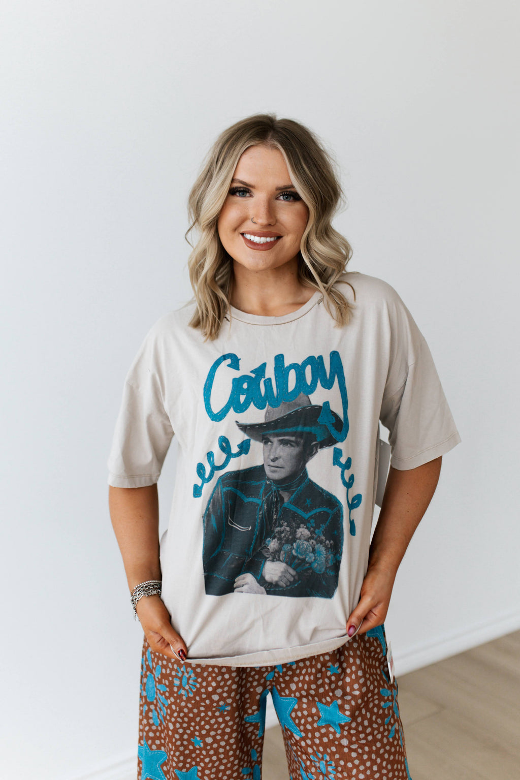 VR353 TEAL COWBOY DISTRESS TEE (7 PIECE)