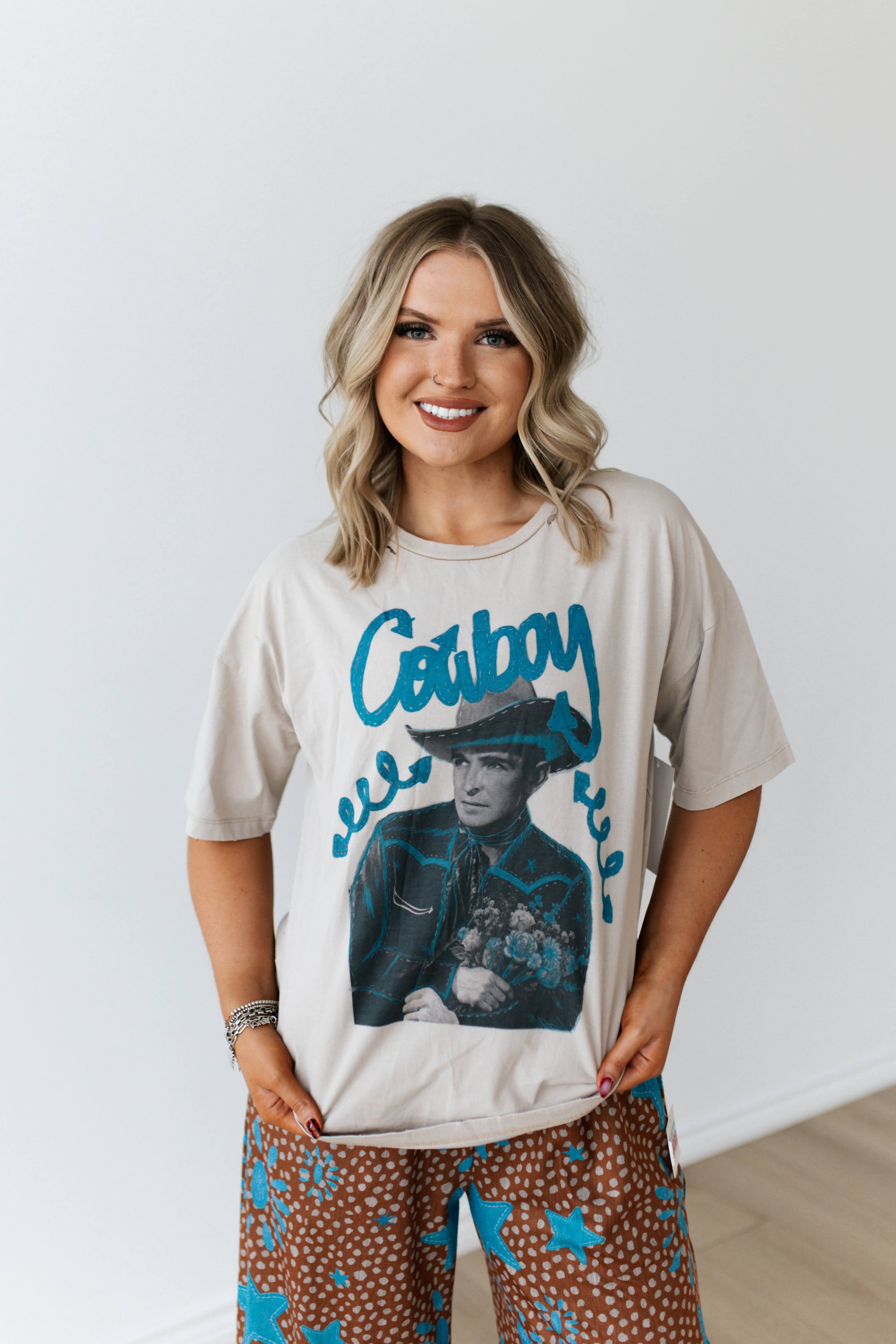 VR353 TEAL COWBOY DISTRESS TEE (7 PIECE)