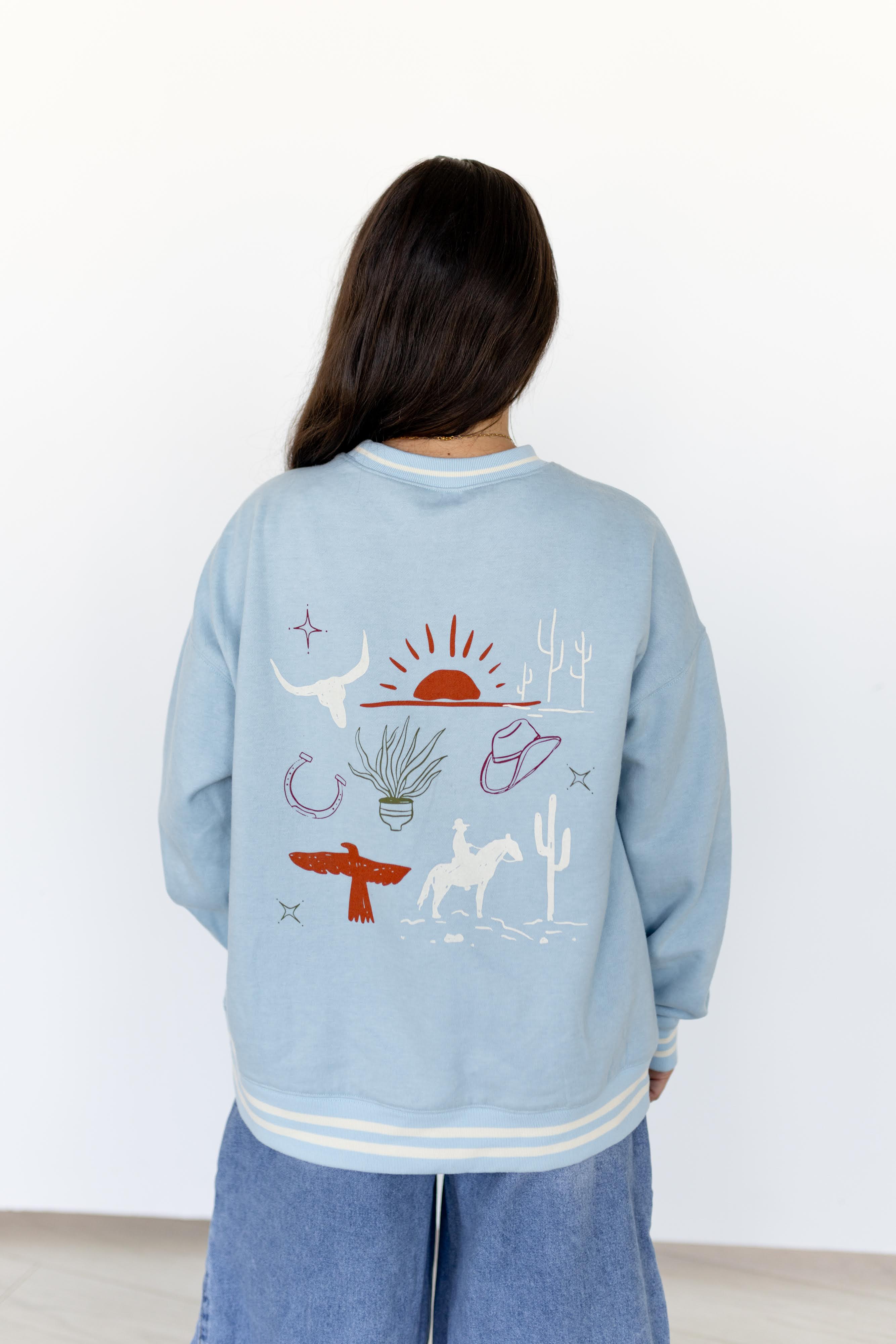 VR200 BLUE  HOWDY SWEATSHIRT (OPEN)
