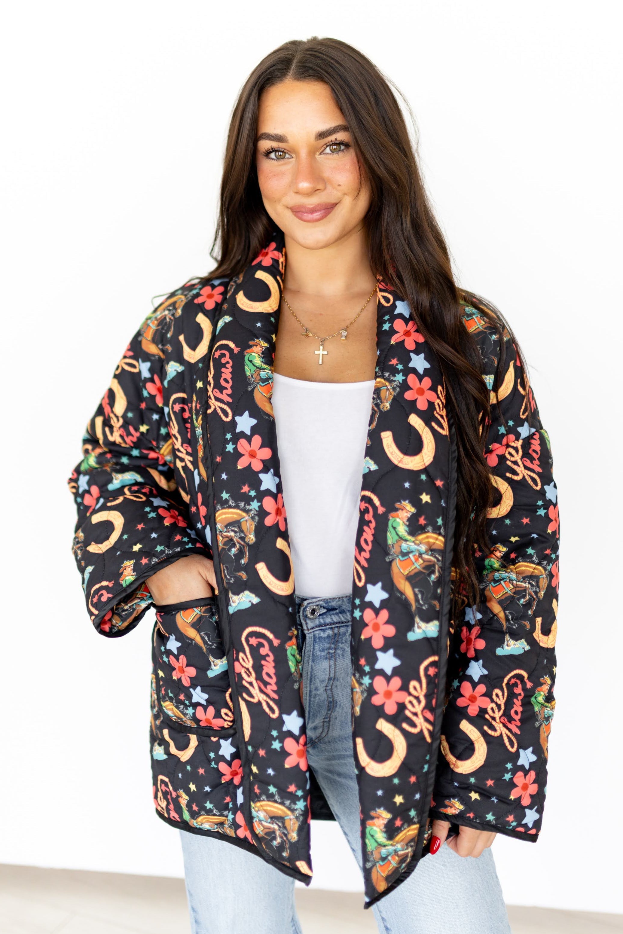 V1070 BLACK YEEHAW QUITTED JACKET (7 Piece)