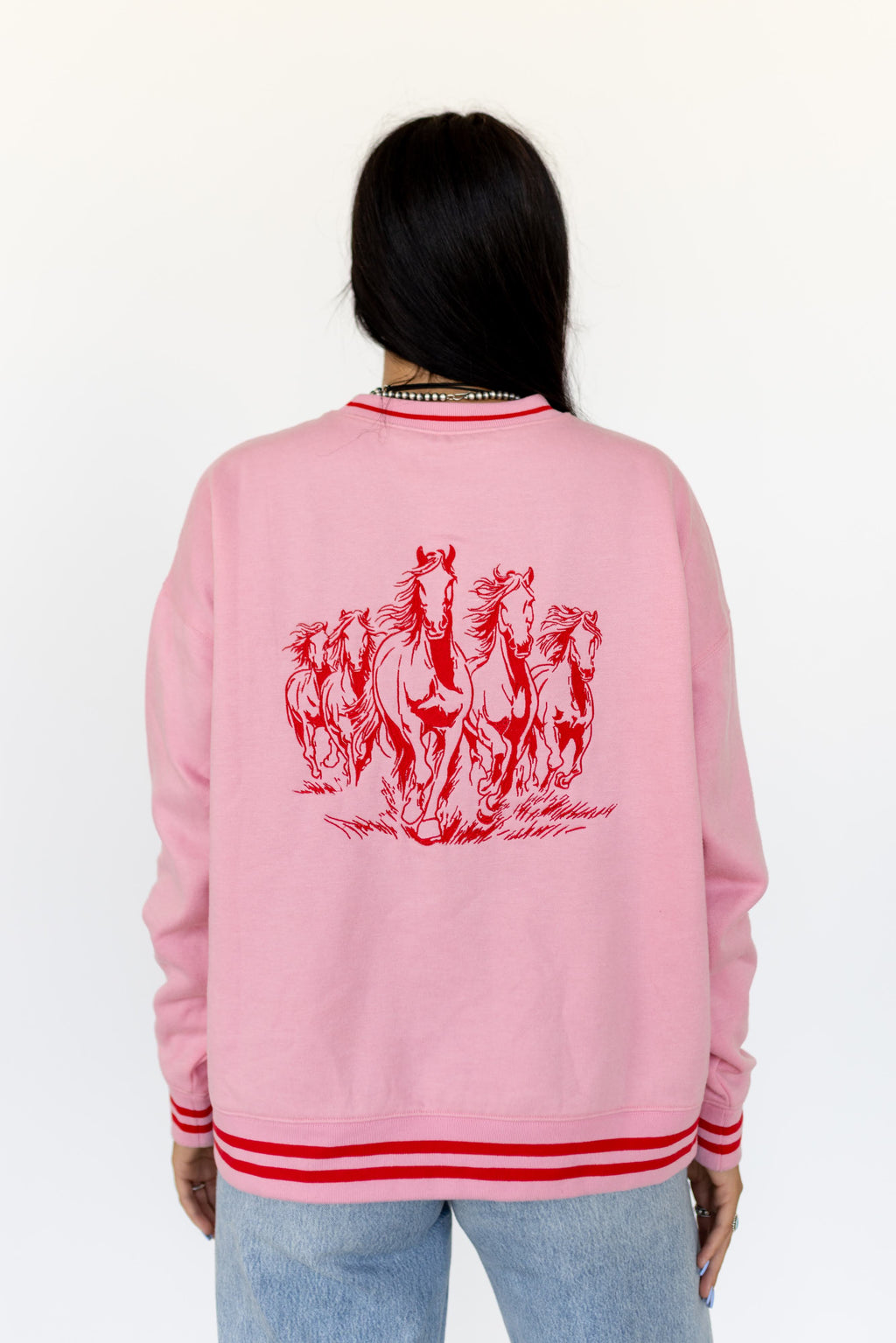 VR200 PINK VR RUNNING HORSE SWEATSHIRT (TWEEN)