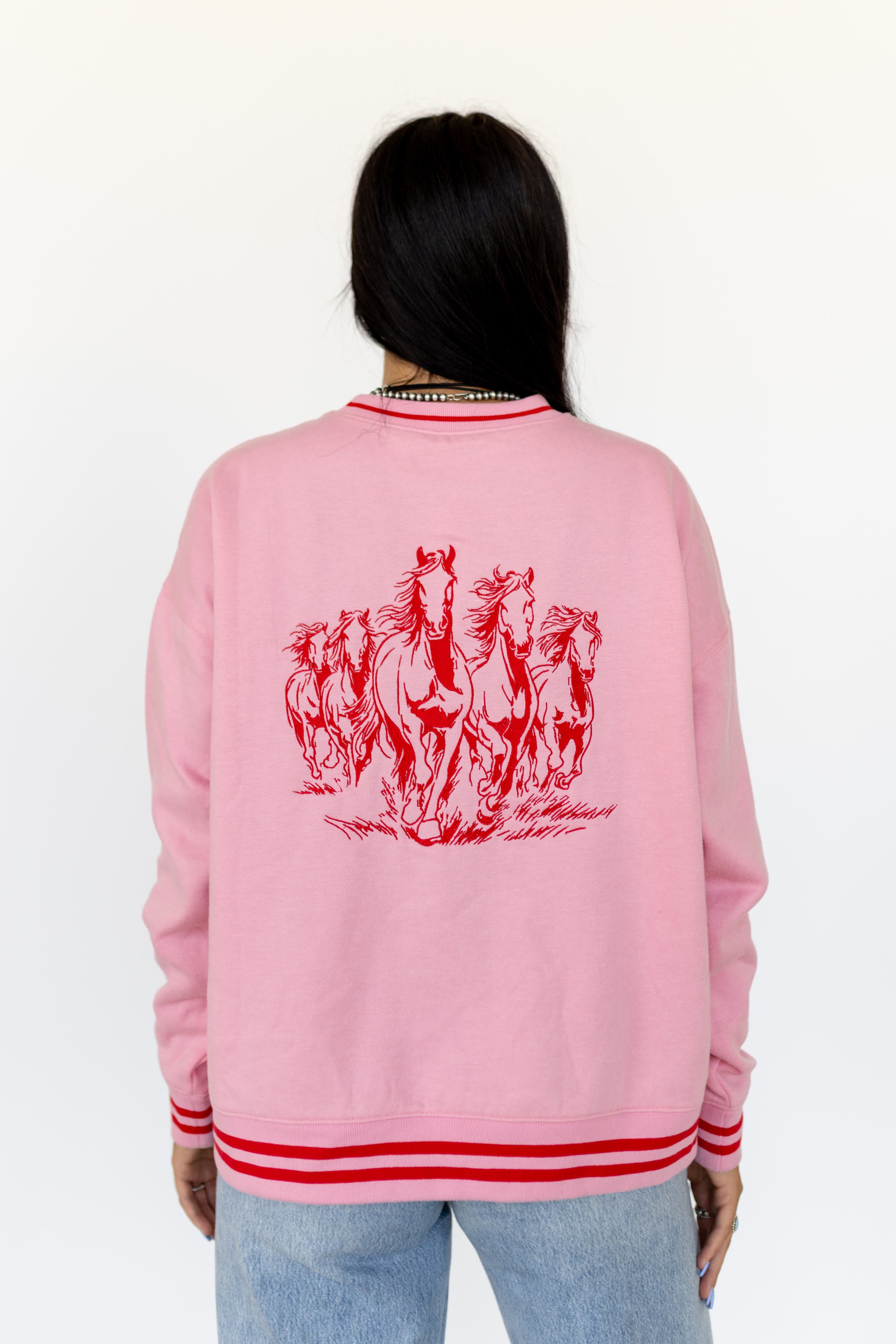 VR200 PINK VR RUNNING HORSE SWEATSHIRT (TWEEN)