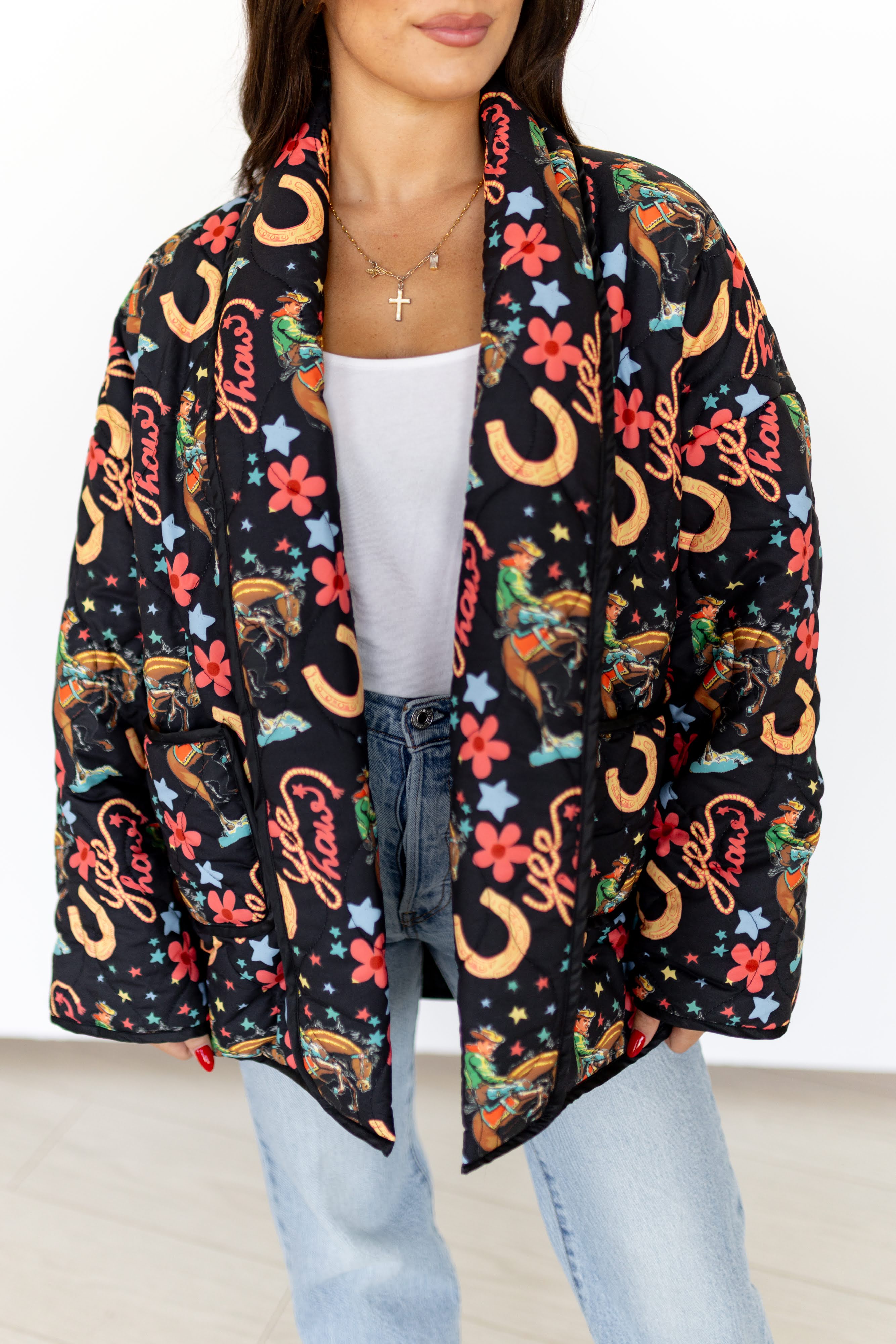 V1070 BLACK YEEHAW QUITTED JACKET (7 Piece)