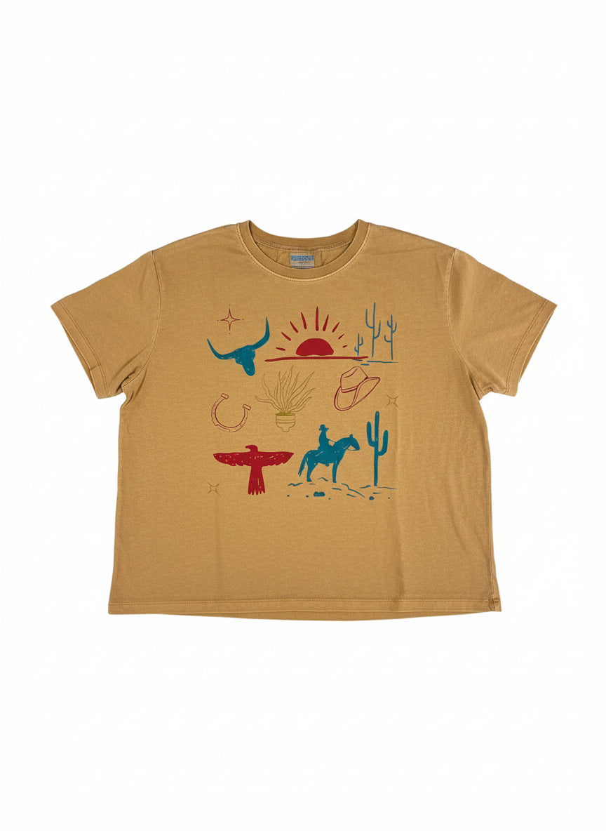 VR308 S206 COWBOY THINGS CROPPED TEE (OPEN)