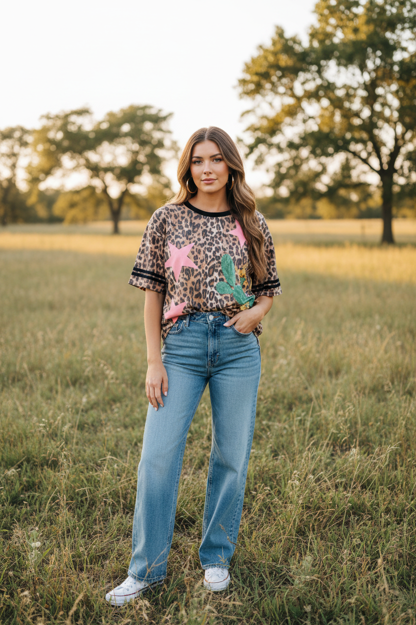VR1 CHEETAH CACTUS STAR TEE (6 PIECE- WOMEN)