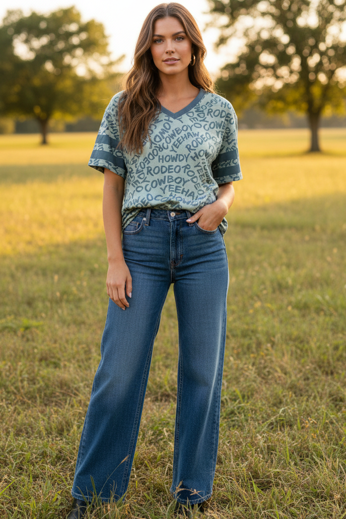 VR1 HOWDY COWBOY TEXT (6 PIECE- WOMEN)Copy)