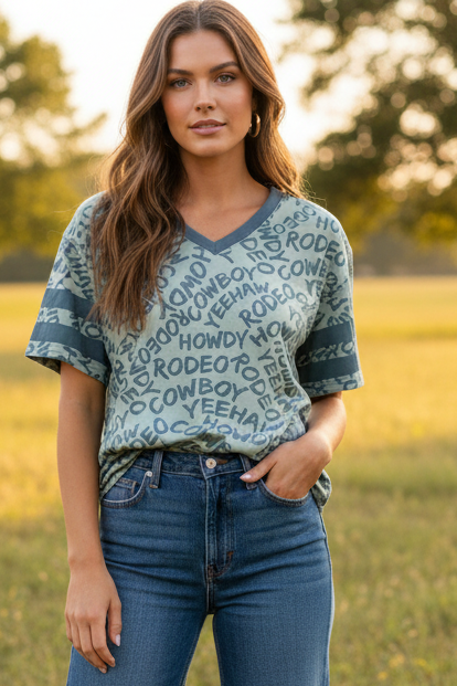 VR1 HOWDY COWBOY TEXT (6 PIECE- WOMEN)Copy)