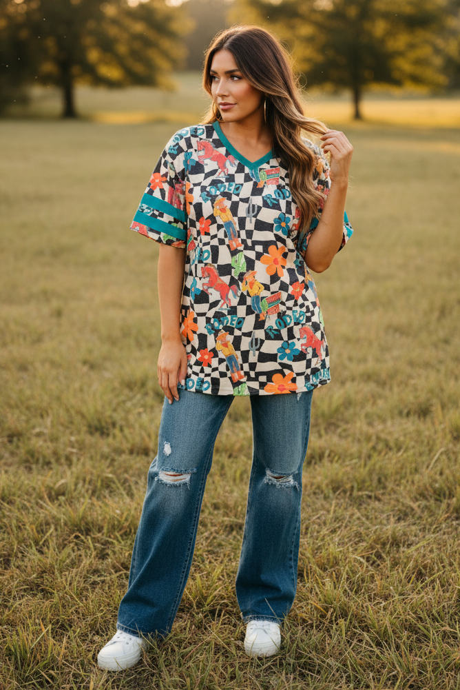 VR1 CHECKERED COWBOY TEE (6 PIECE- WOMEN)