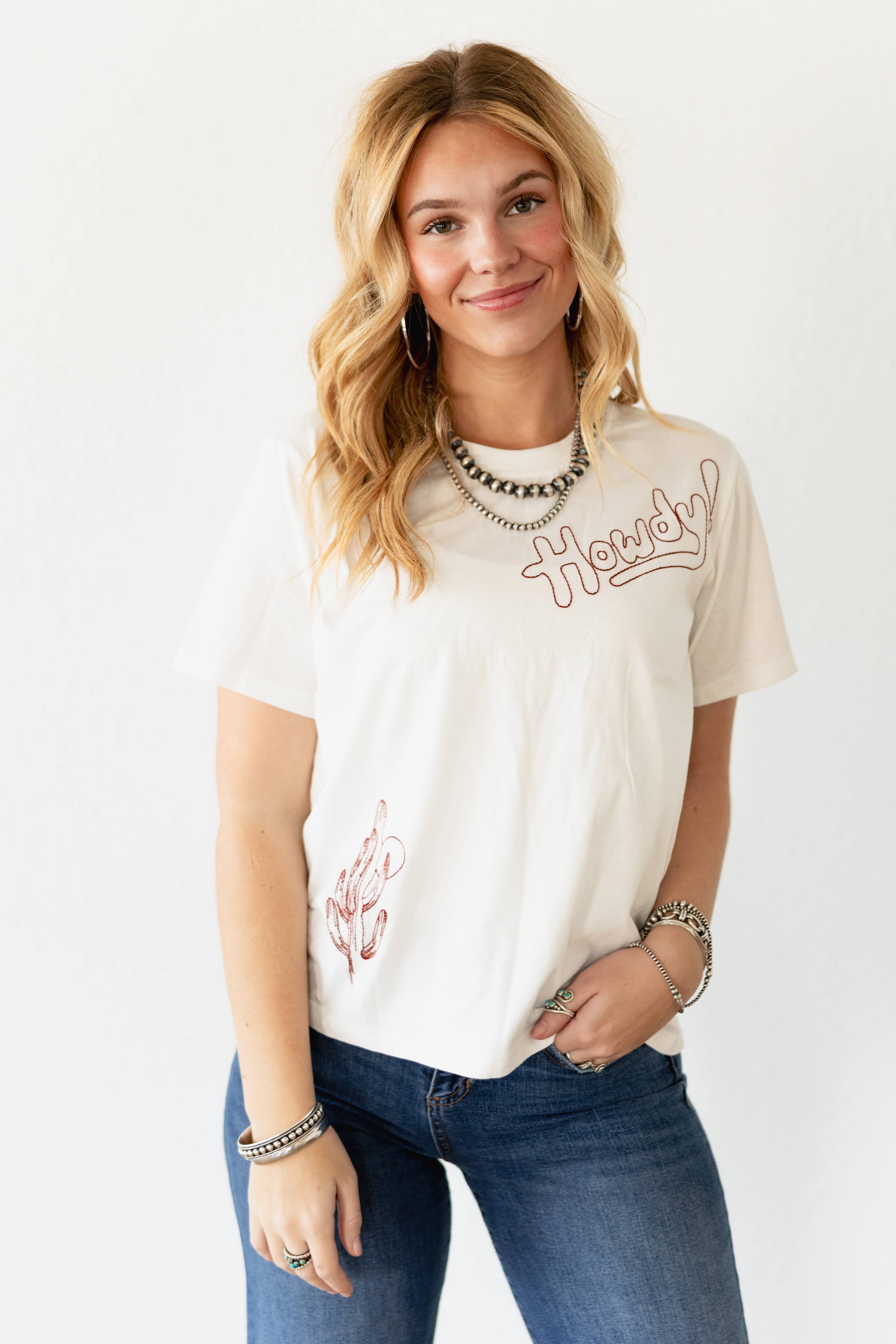 VR1401 HOWDY CACTUS EMBROIDERY TEE (7 PIECE)