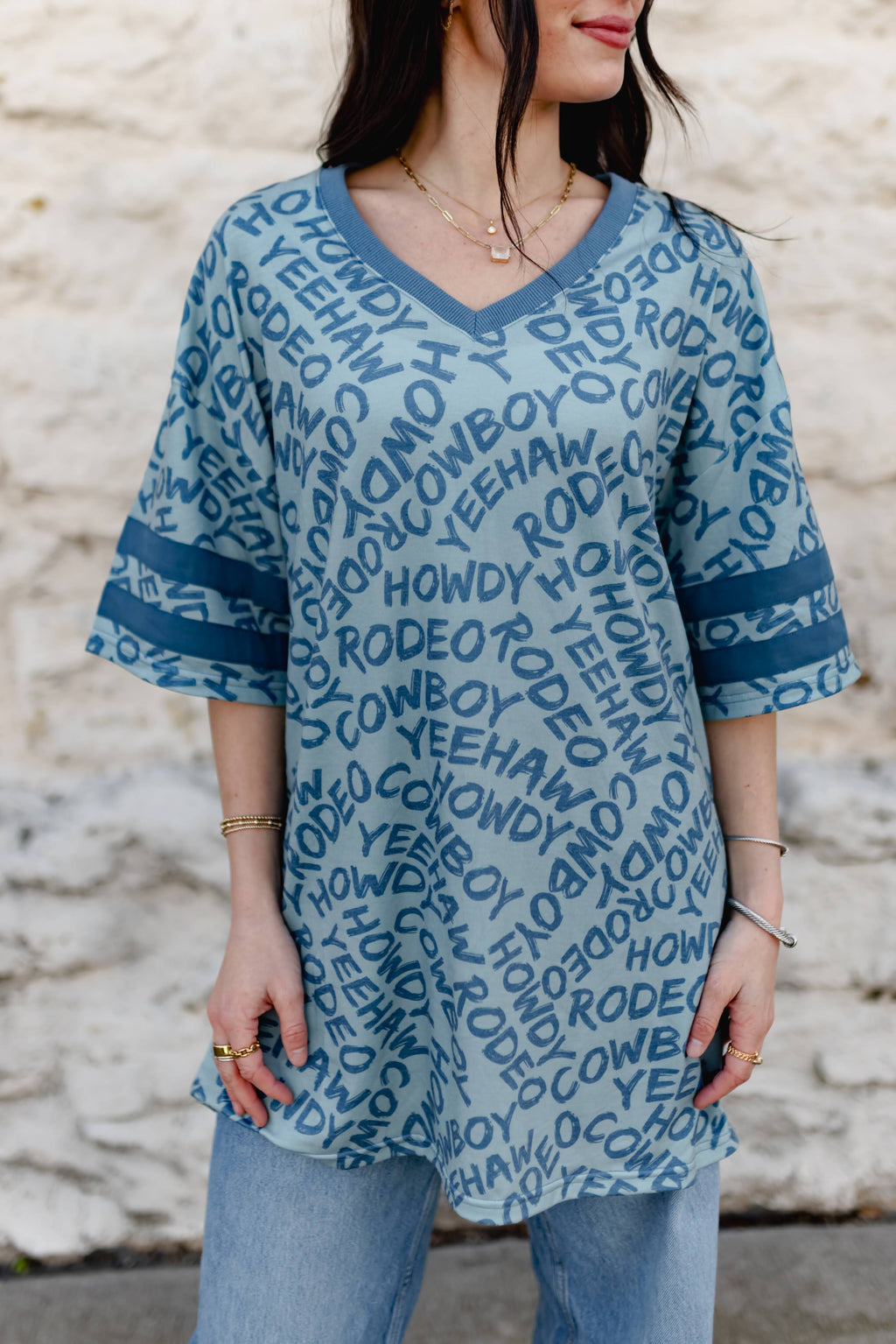 VR2 HOWDY COWBOY TEXT JERSEY  (7 PIECE- WOMEN)