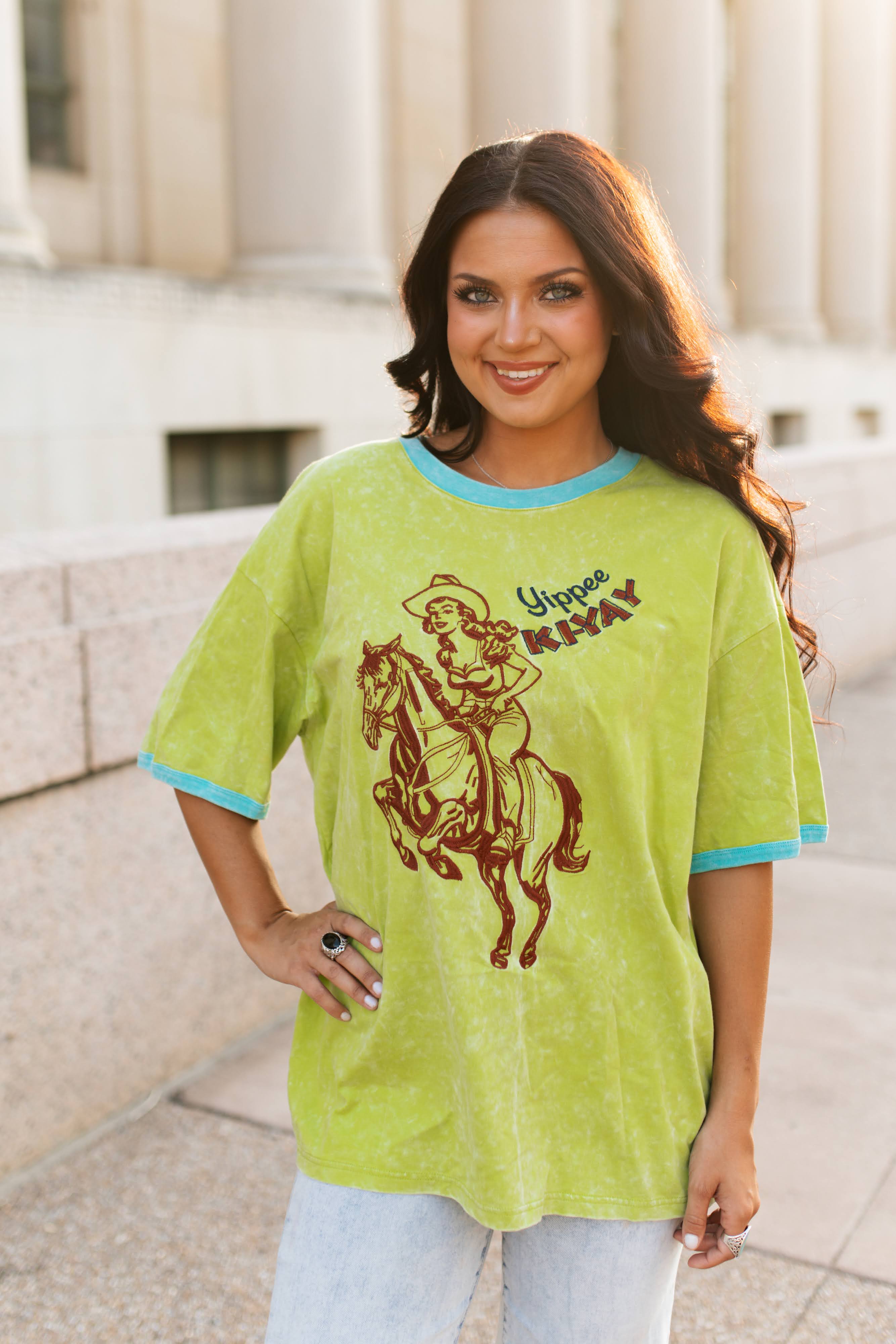 VR1 GREEN YIPPEE KI-YAY GRAPHIC TEE