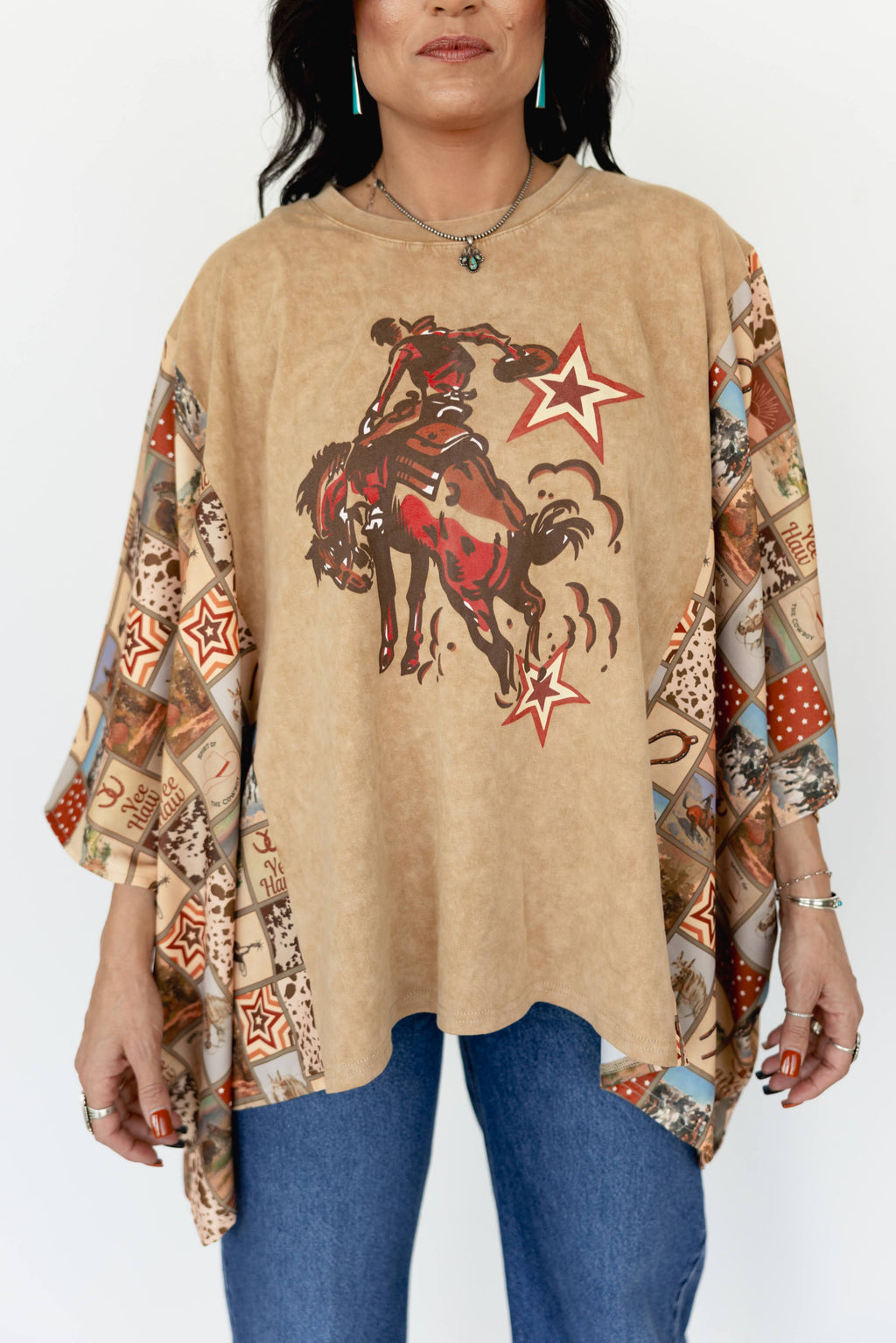 VR108 PONCHO- STAR COWBOY (ONE SIZE)