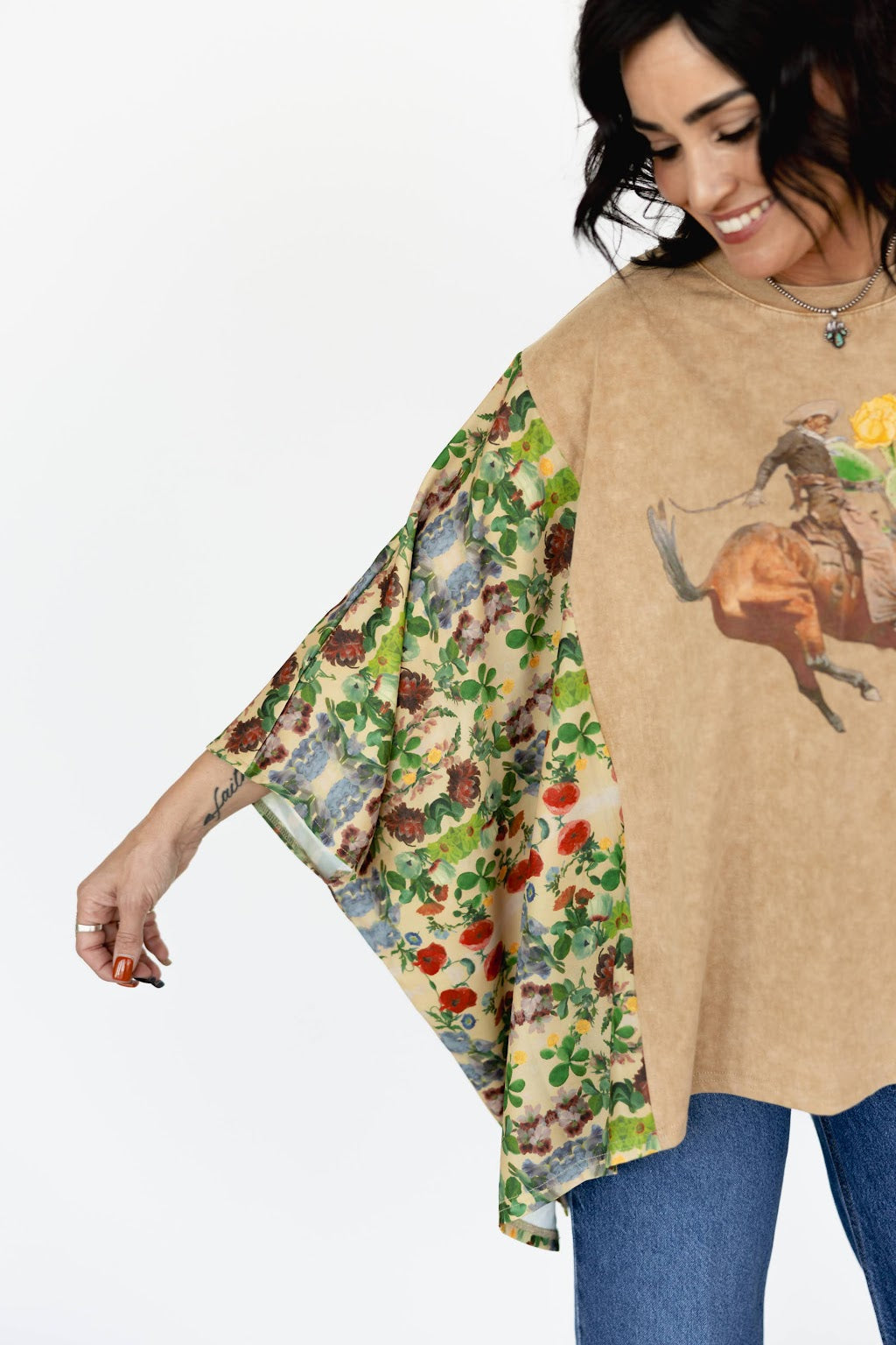 VR108 PONCHO- CACTUS COWBOY (ONE SIZE)