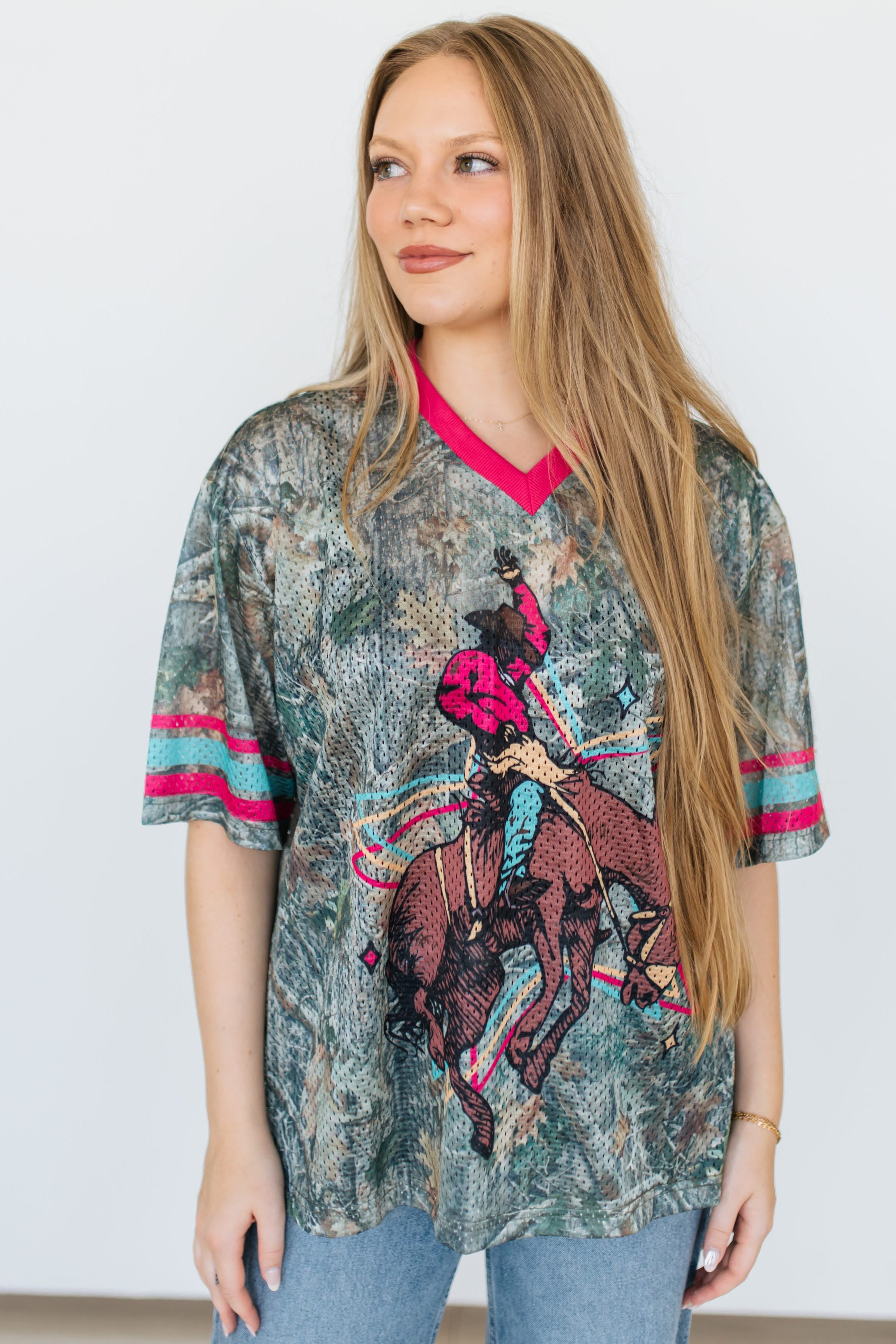 VR2 PINK CAMO COWBOY JERSEY PINK