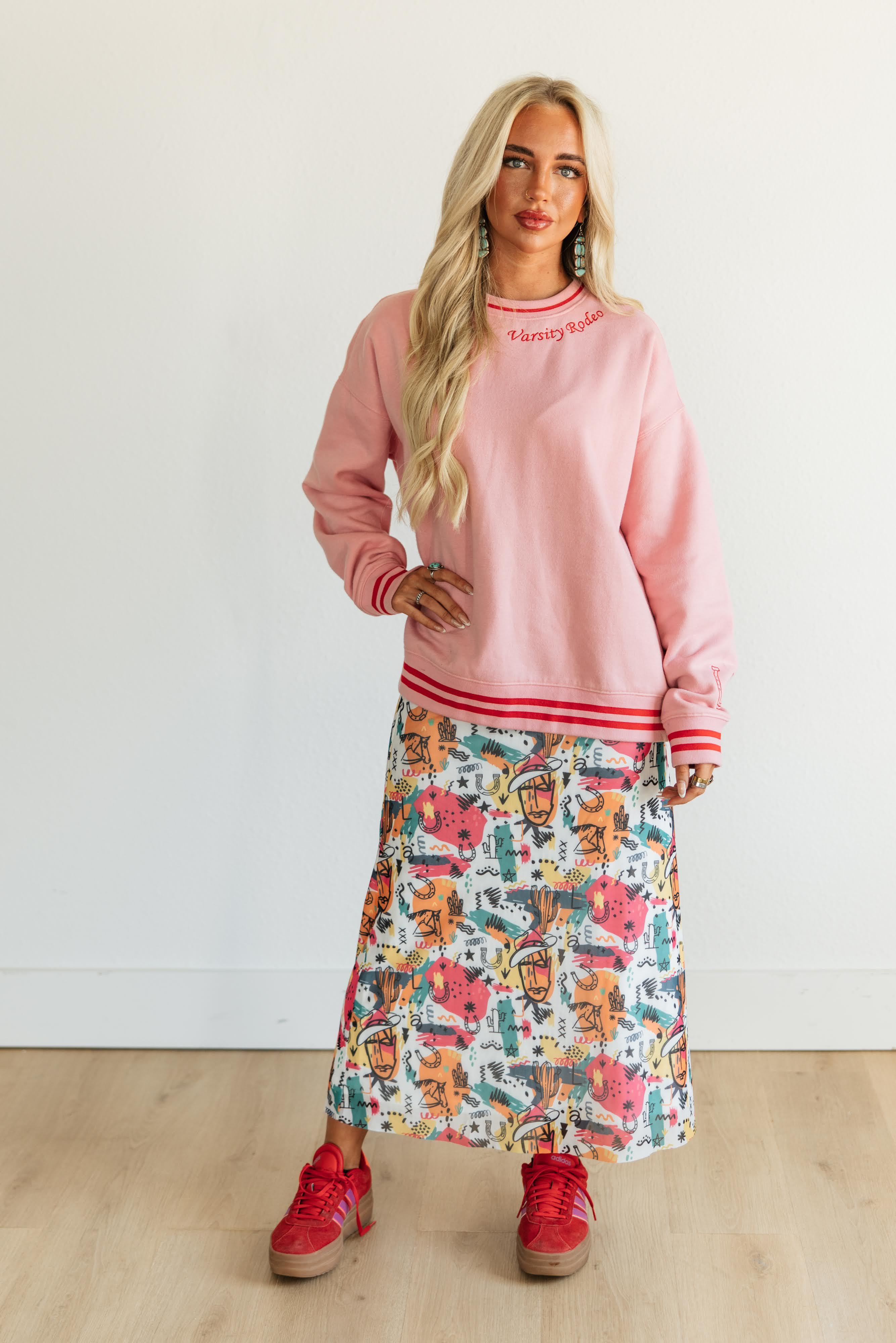 VR401 80'S WESTERN MESH MAXI SKIRT