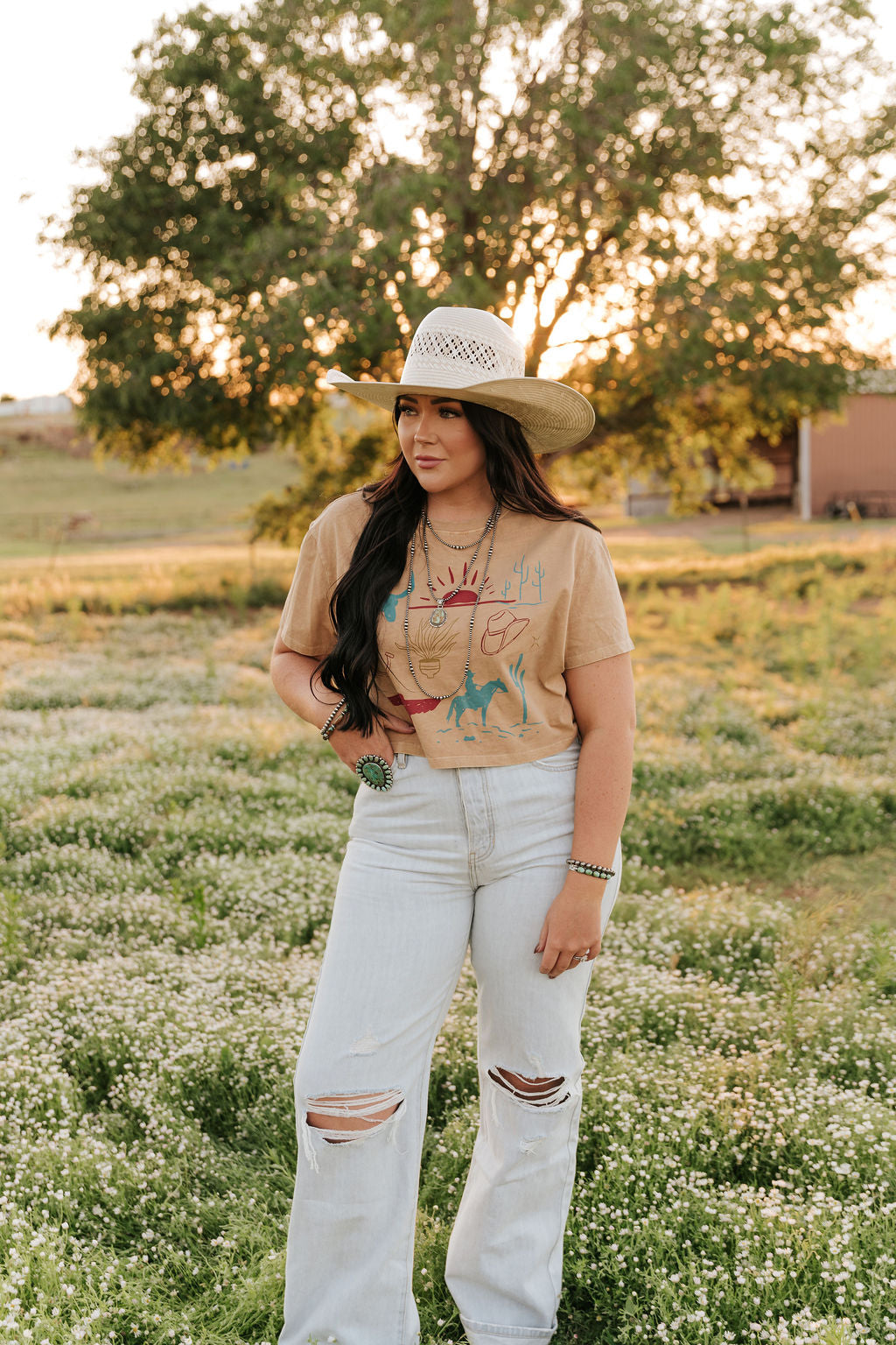 VR308 COWBOY THINGS CROPPED TEE