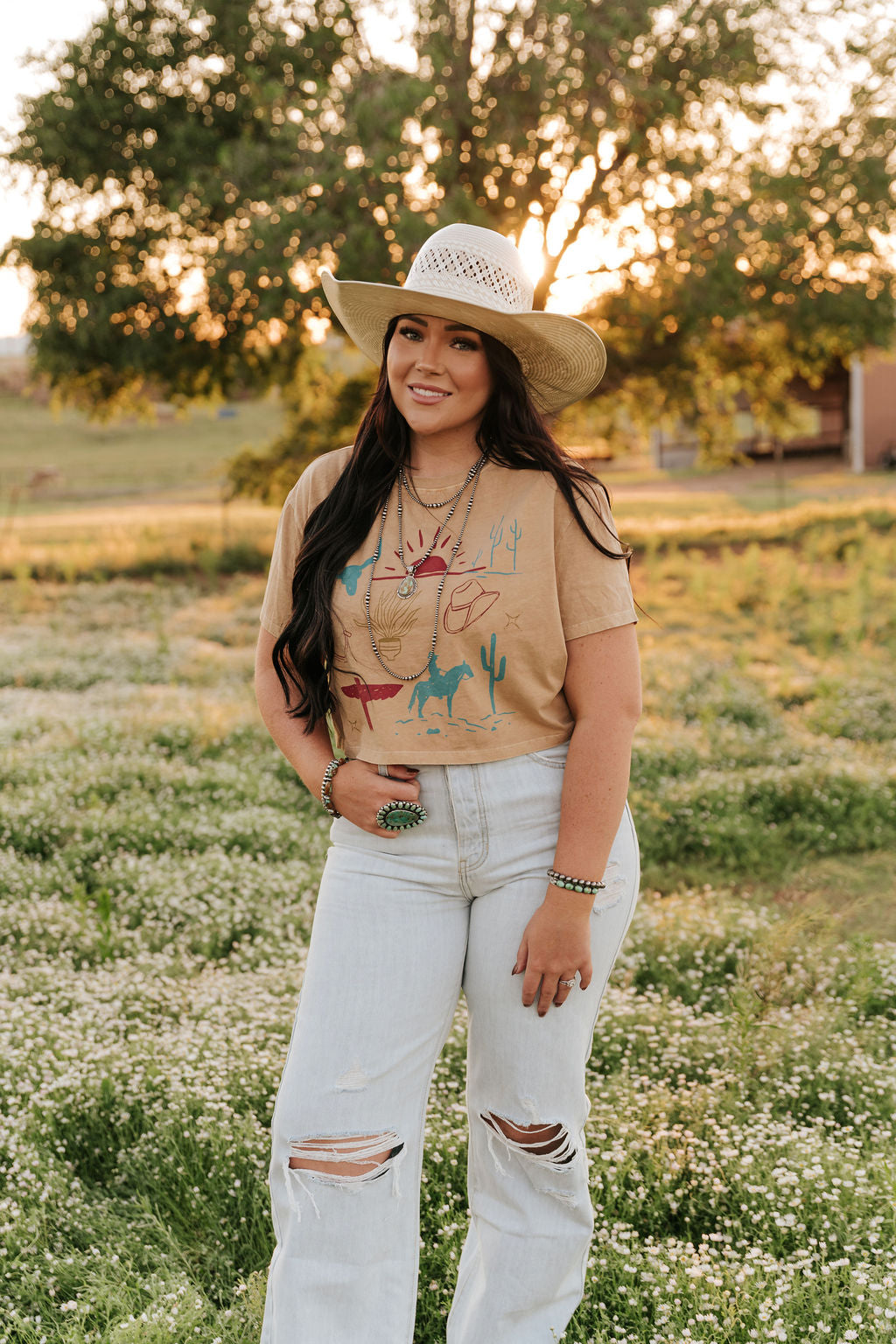 VR308 COWBOY THINGS CROPPED TEE