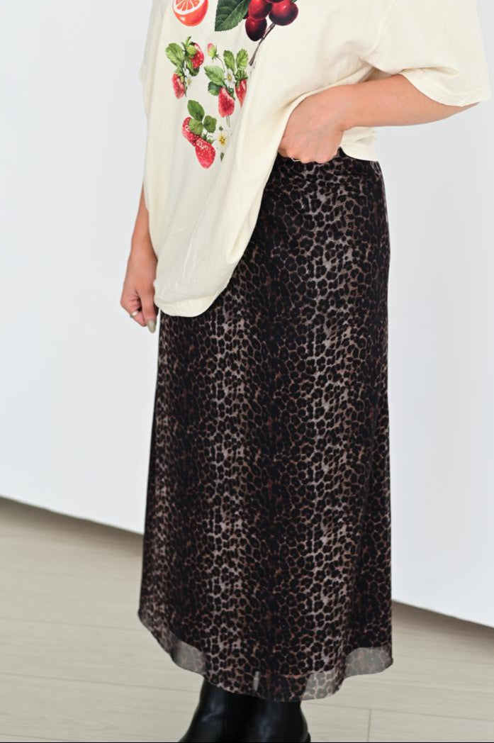VR401 CHEETAH MESH MAXI SKIRT