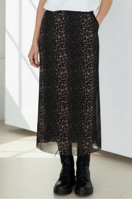 VR401 CHEETAH MESH MAXI SKIRT(7 PIECE- WOMEN)