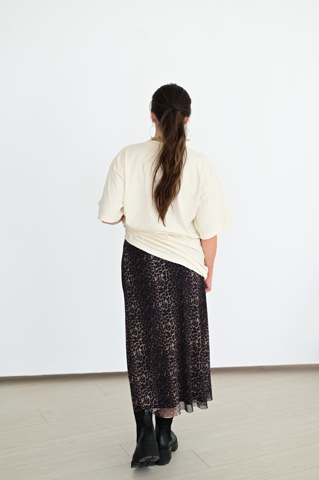 VR401 CHEETAH MESH MAXI SKIRT(TWEEN)