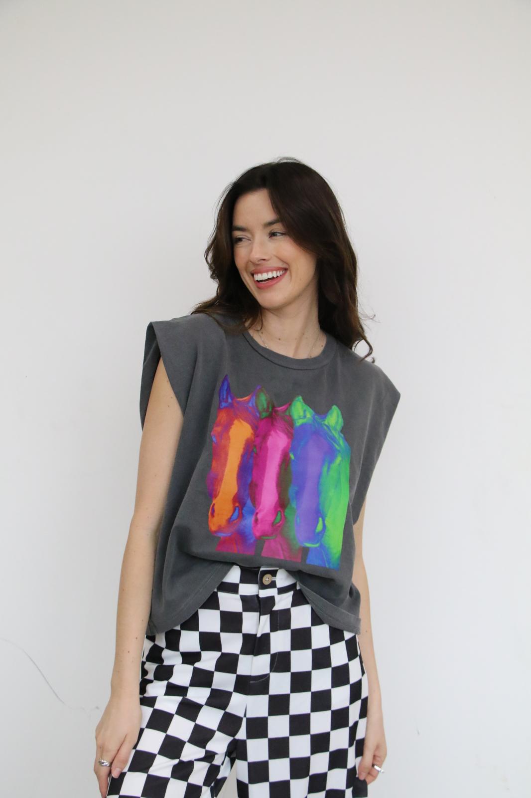 VR307 TRIPLE NEON HORSE TEE