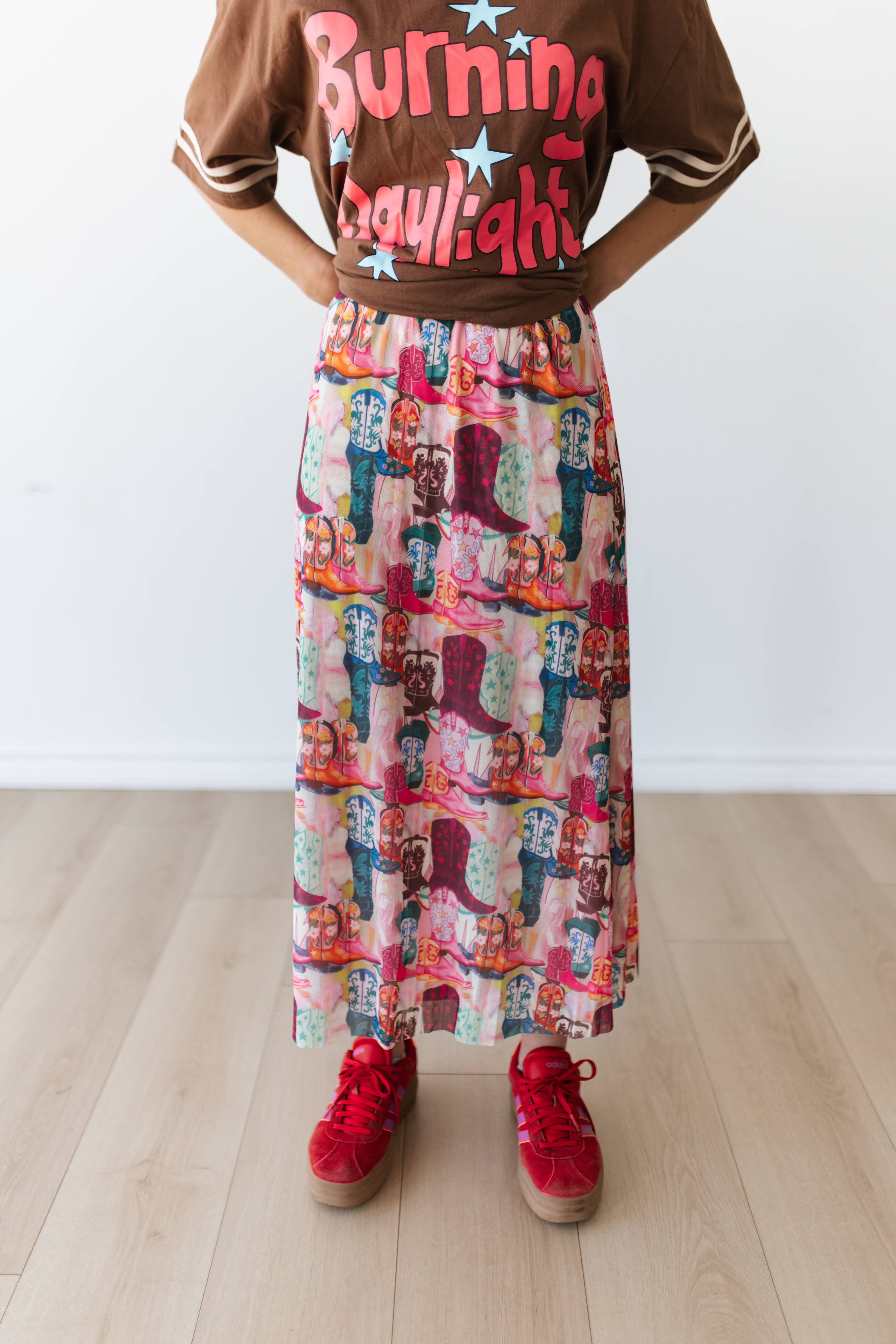 VR401 MULIT BOOT   MESH MAXI SKIRT (7 Piece)
