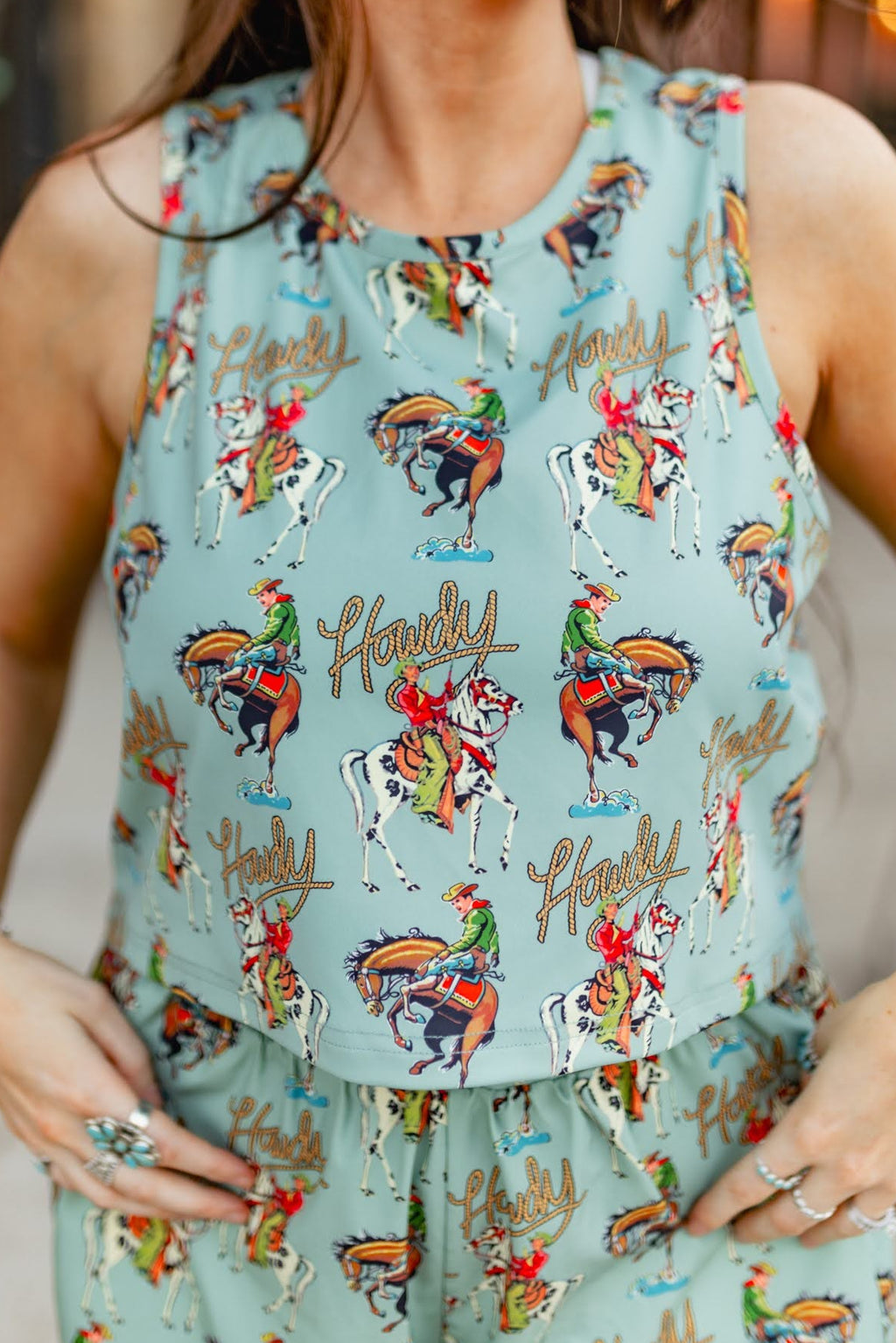 VR12  TEAL HOWDY ACTIVE TANK TOP BACK CUTOUT (9 PIECE)