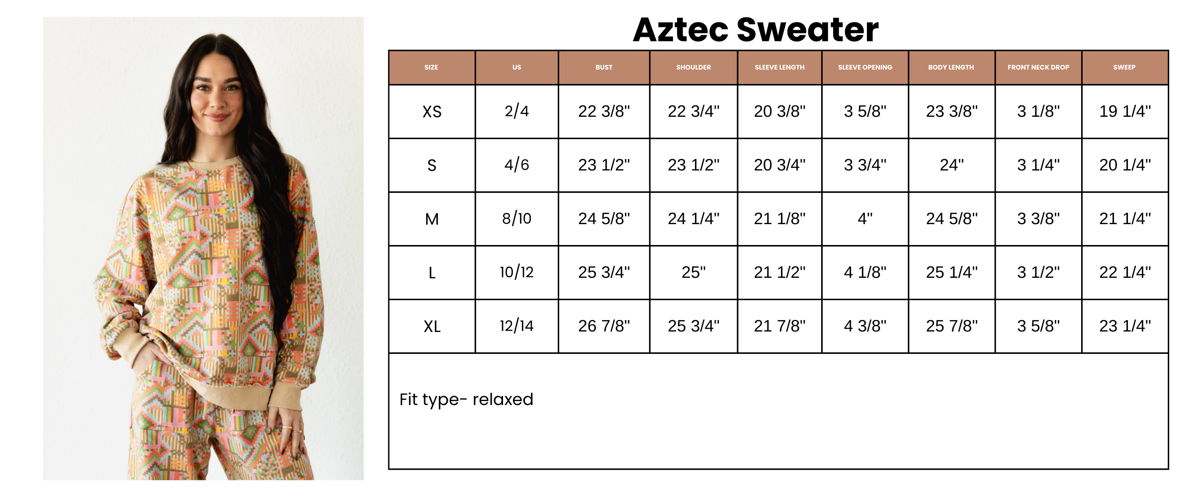 VR200 AZTEC SWEATSHIRT (6 PIECE- WOMEN)