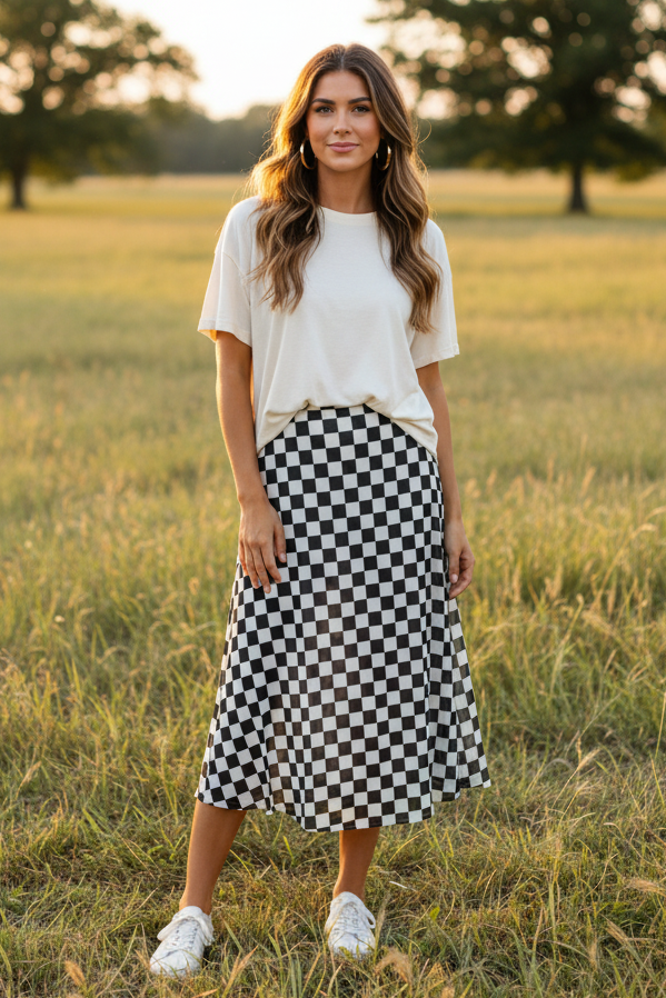 VR401 CHECKER MESH SKIRT (7 PIECE- WOMEN)