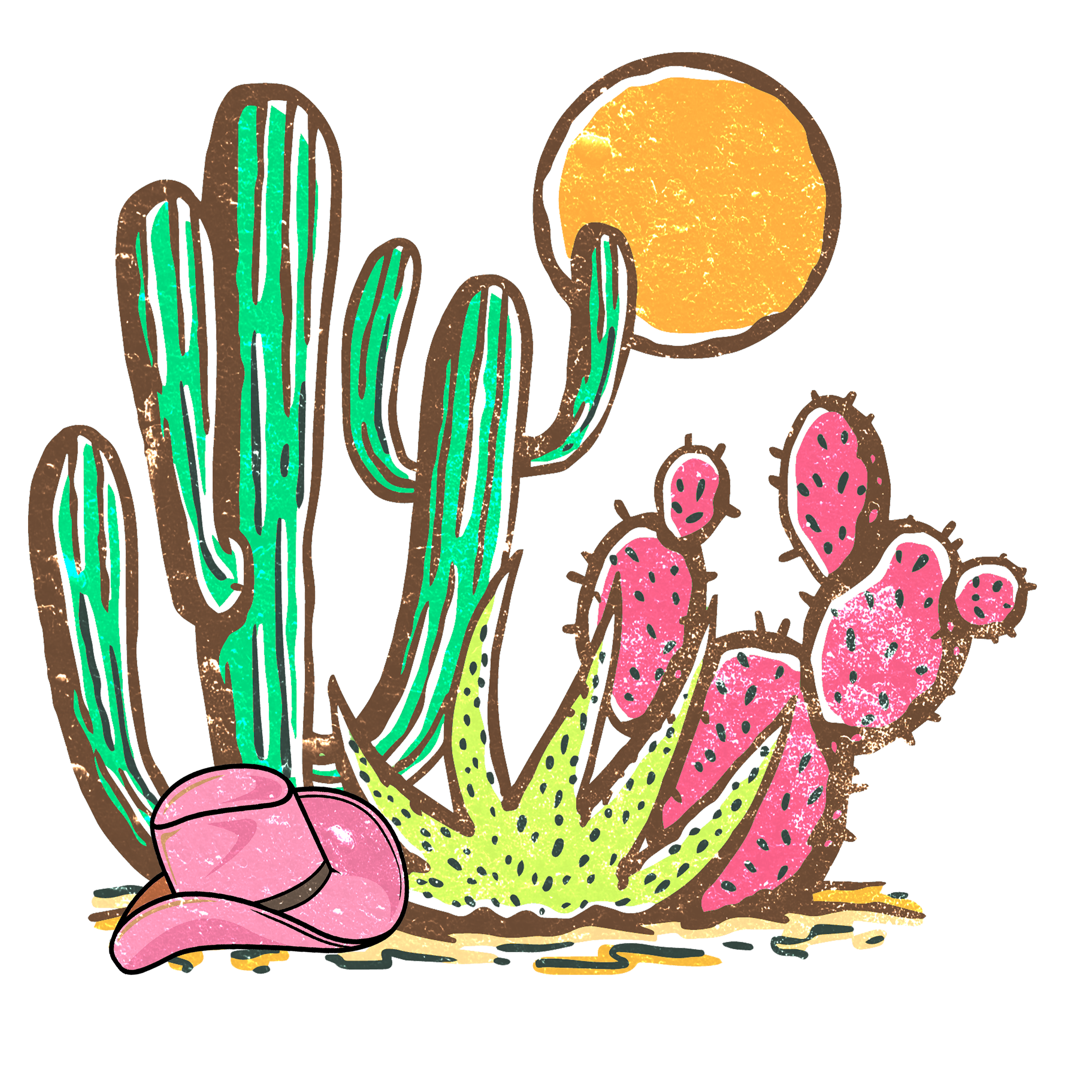 TH81 GRAPHIC TEE - NEON CACTUS (7 Piece)